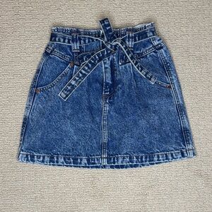 Abercrombie & Fitch Belted Jean Mini Skirt